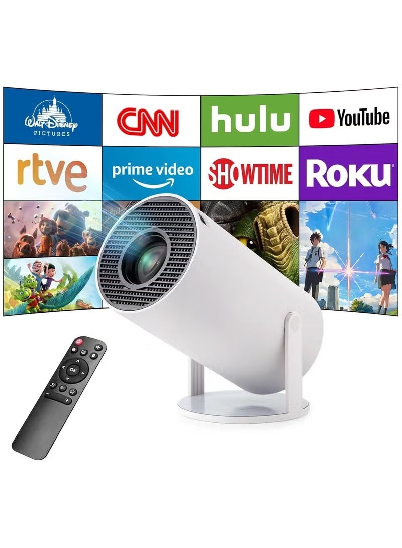 Denx Smart Projector Portable Full HD 1920×1080 | Android 12 Mini Projector with Built-in WiFi, 380° Rotatable Design for Home Theater, Movies, Streaming, and Presentations - Image 4